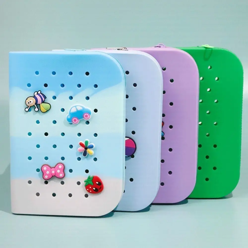 

Stylish Holes Silicone Pencil Case Soft Large Capacity Pencil Pouch Lightweight Waterproof Makeup Organizer Kids Gift