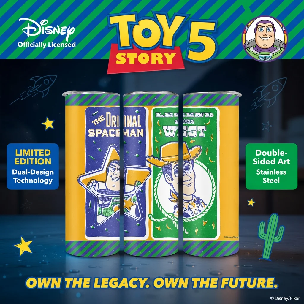1pc 20oz Disney Toy Story Characters Stainless Steel Tumbler Insulated Travel Mug with Lid & Straw for Office Daily Fans Gift