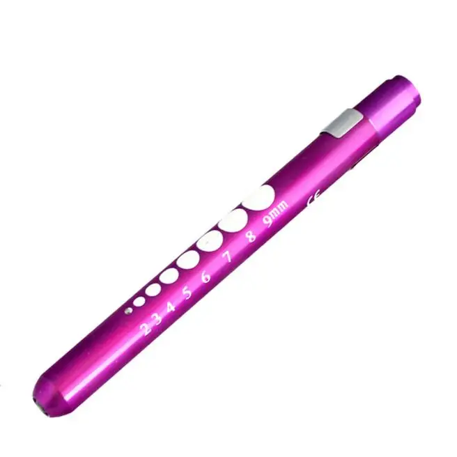 1PCS Reusable LED Medical Penlight Flashlight With Pupil Gauge Pocket Clip Pen Light Torch Lamp For Nurses Doctors Reading