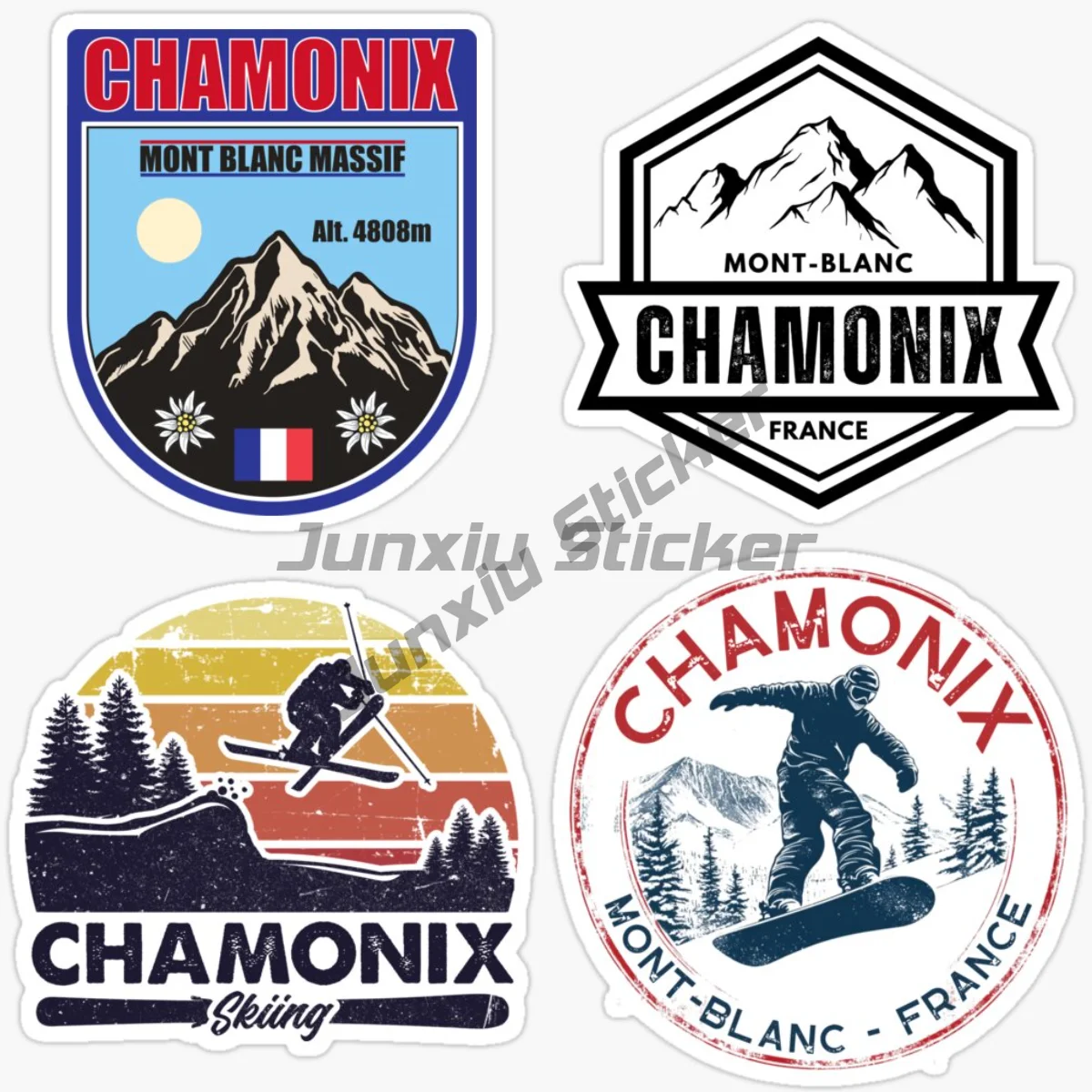 CHAMONIX FRANCE Scenic Tourism Flag Vinyl Motorcycle Car Stickers Accessories Decoration Creative Waterproof Decal