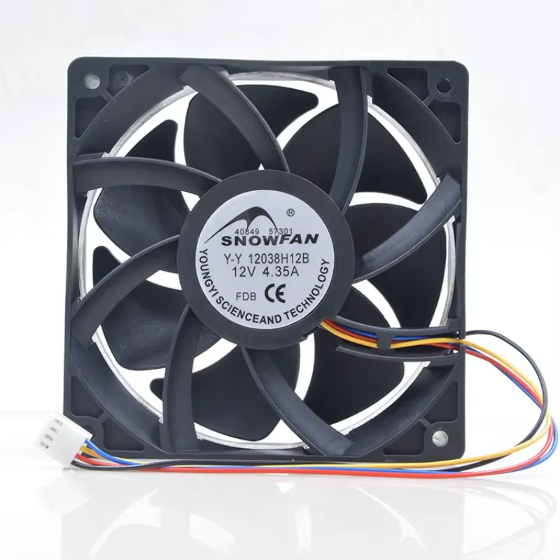 SNOWFAN Y-Y 12038H12B DC 12V 4.35A 120x120x38mm 4-Wire Server Cooling Fan