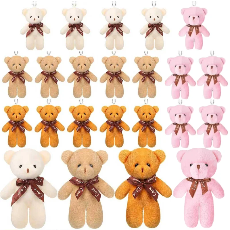 4.7 Inch Tiny Bears Doll Bulk Soft Mini Stuffed Animals for DIY Keychain for Graduation Birthday Baby Shower Wedding Party Favor