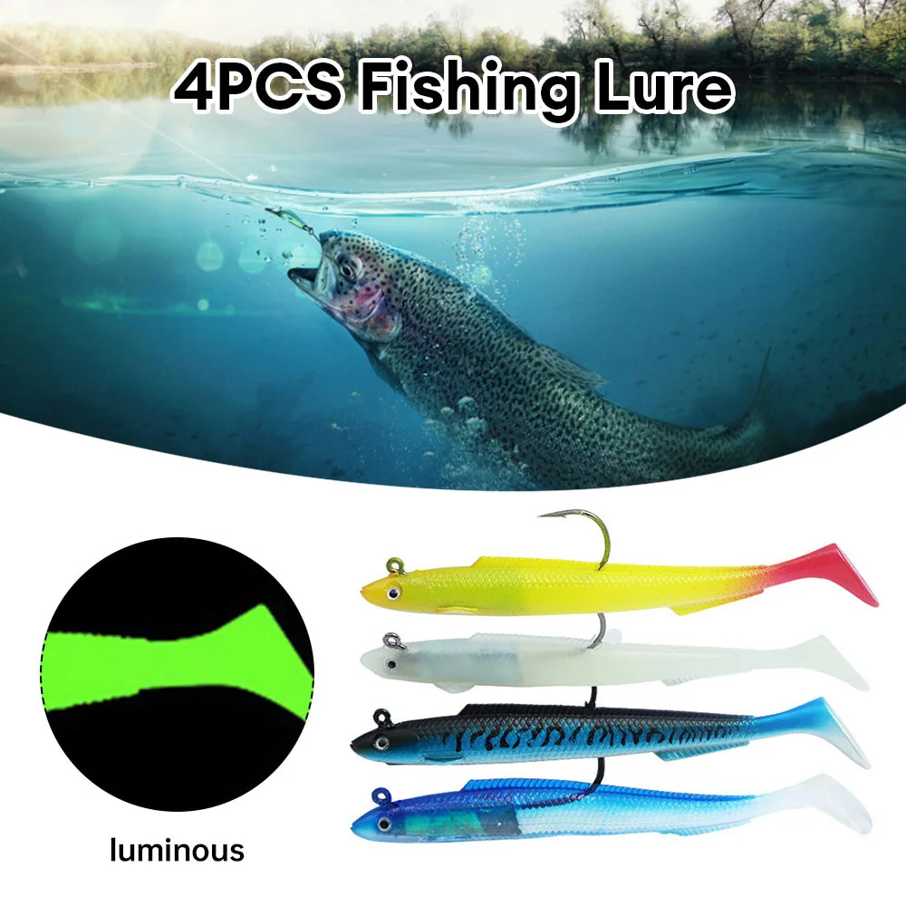 15CM 30g Happy Soft Fishing Lure Jig Head Hook Artificial Saltwater Sea Bass Fishing Bait Swimbait Tackle Soft Bait