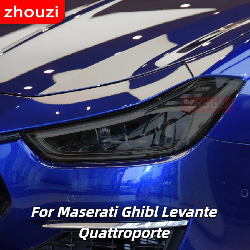

For Maserati Ghibl Levante Quattroporte Car Headlight Tint Black Protective Film Protection Transparent TPU Sticker Accessories