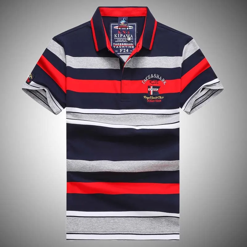 

Летняя мужская футболка из чистого хлопка, повседневная, свободного кроя, в полоску, для бизнеса и повседневной носки