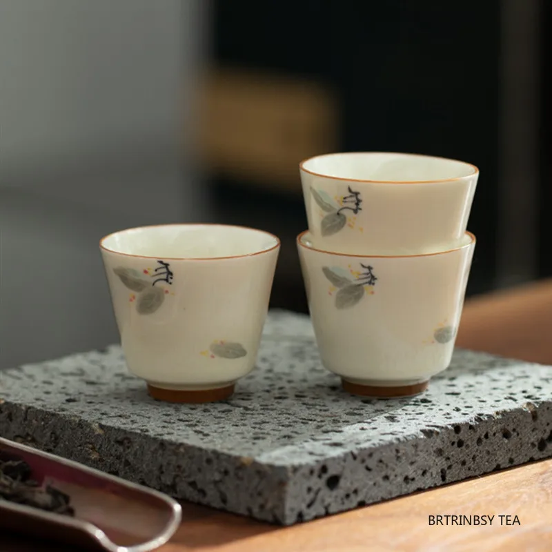

1 Pc Chinese Handmade Flowers Tea Cup Vintage Ceramic Teacup Household Porcelain Master Cup Beauty Tea Bowl Tea Set Accessories