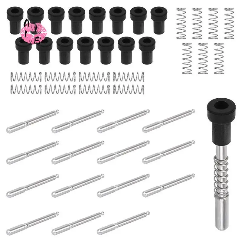 A11E-16Pcs Aluminum Alloy Window Screen Plunger Latches Kit - 5/32Inch X 1-1/2Inch With Caps And Springs
