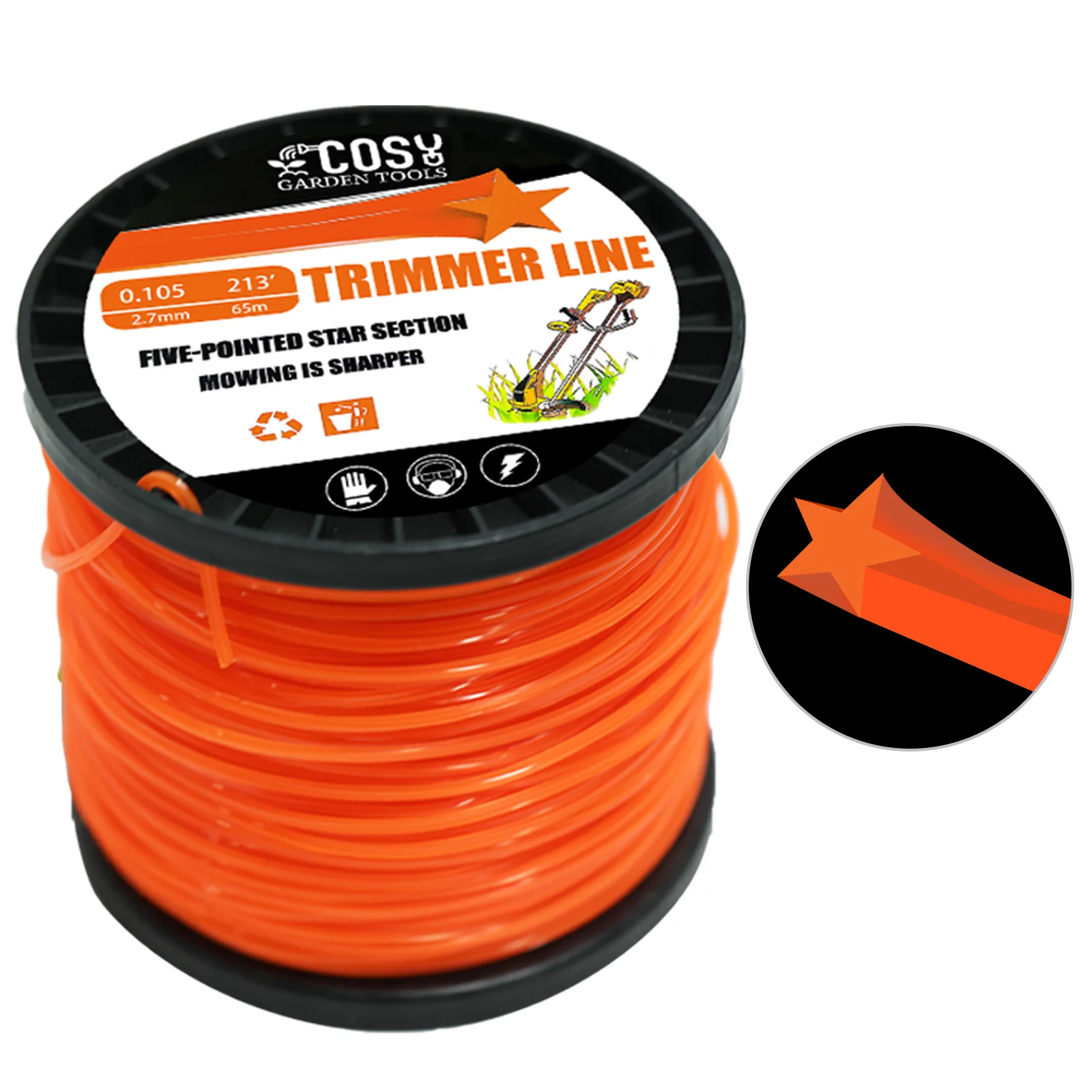 COSY 2.7mmx100m Nylon Mowing Trimmer Line Trimmer Head String for Grass Trimmer Roll Grass Rope Line Lawn Mower Accessories