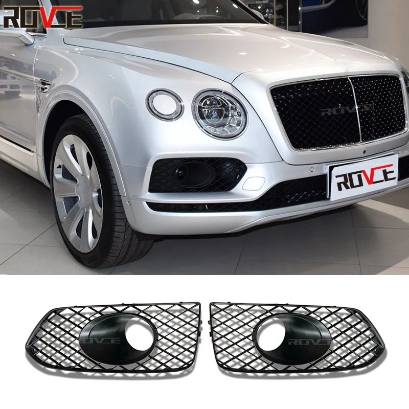 ROVCE For Bentley Bentayga 2016-2020 36a807345e/36a807346e Car Front Bumper Grills Side Mesh Racing Grille With ACC Accessories