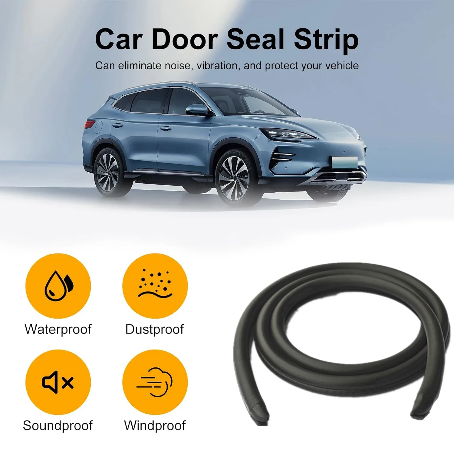 0.8/1.6m Car Door Edge Seal Strip B Pillar Noise Windproof Protection Front Auto Sealant Accessories Decoration Strip