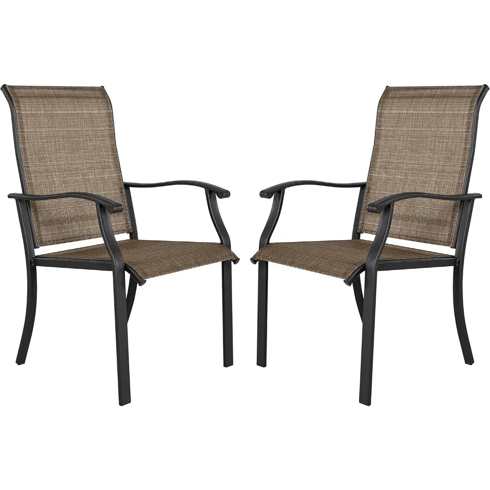 

Patio Dining Chairs Set of 2, Indoor/Outdoor Textilene Dining Chairs with High Back, Patio Furniture Chairs with Armrest,