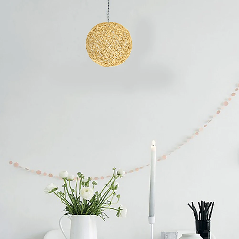 

Woven Lampshade for Hanging Pendant Lamp Rustic Style Cover Materials Home Hotel Restaurant Lamp Shades Replacement