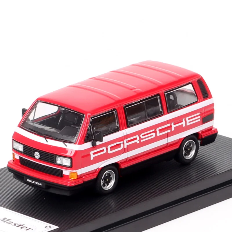 Master 1/64 Scale Retro VWประเภท2 T3 Multivan Bus Van Transporterรุ่นโลหะDiecasts & Toy Vehiclesรถสีแดงกล่องอะคริลิค