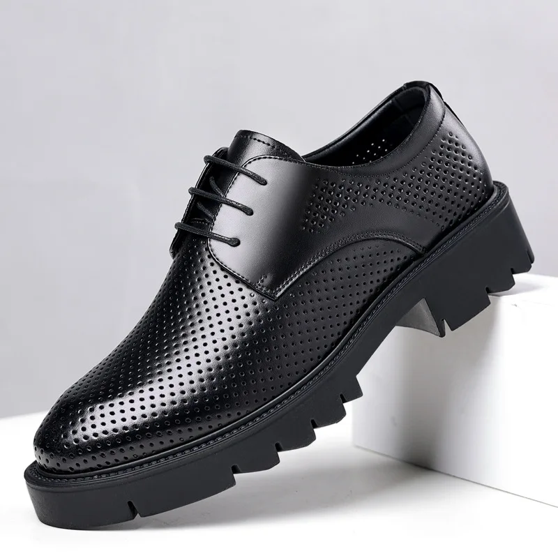 

Men Dress Shoes Elevator Shoes Platform High Heels Height Increase Business Casual Man Heightening Shoes