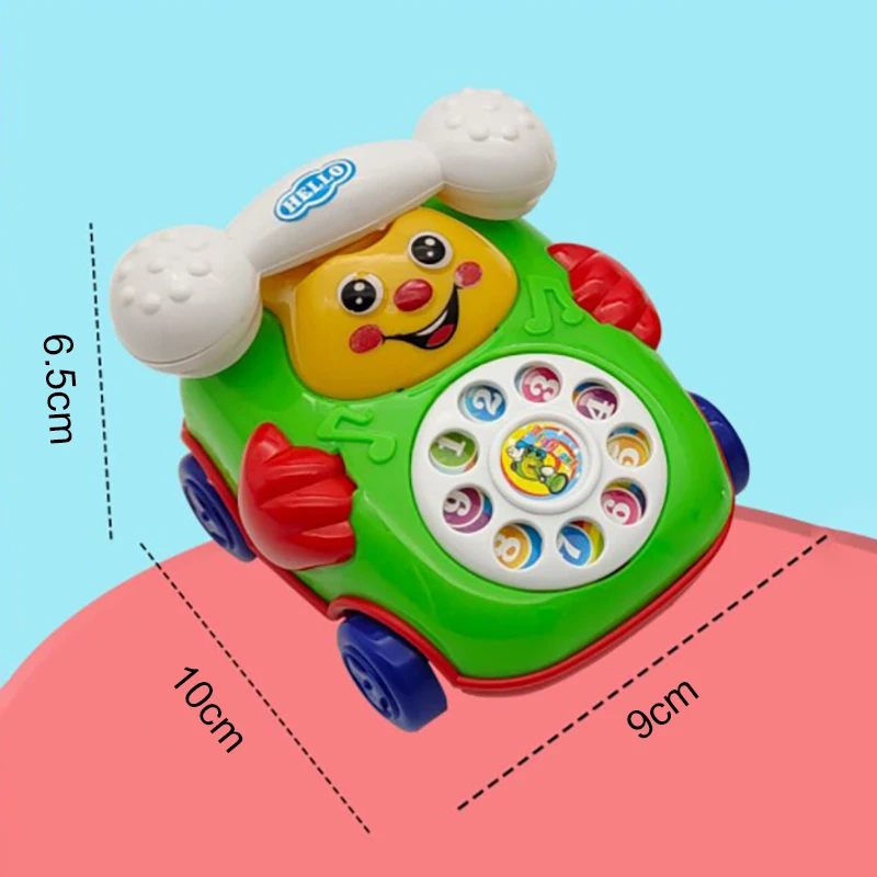 Carro de brinquedo do telefone dos desenhos animados para crianças, Máquina Educacional Precoce, Eletrônico, Desenhos Animados, Cor Aleatória, Telefone, Desenvolvimento, Presente