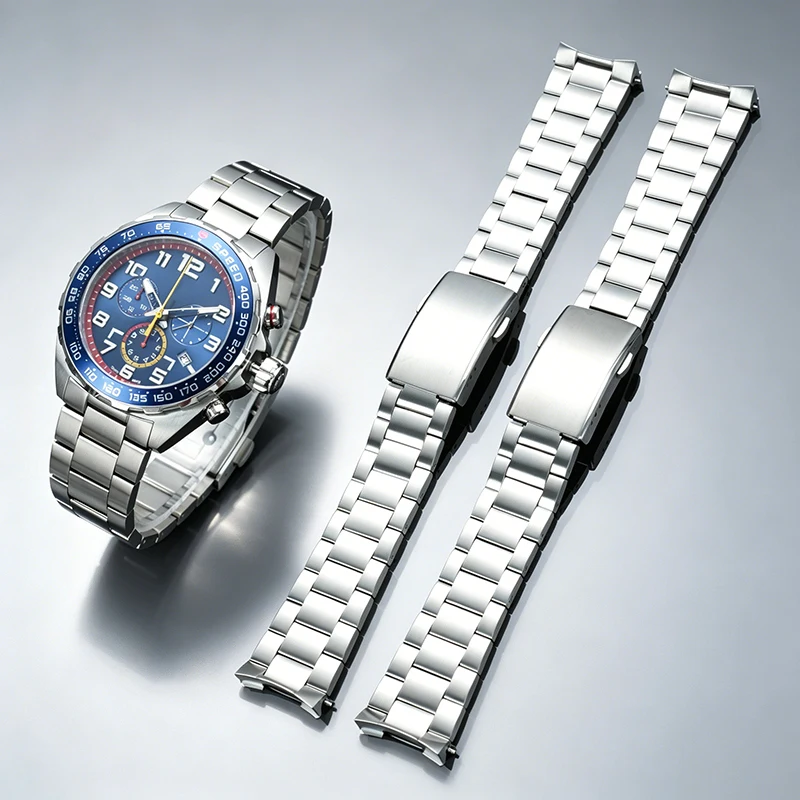 For TAG Heuer Formula 1 F1 CAZ101 watchband curved solid stainless steel watch strap men's watch chain  Metal bracelet 21.5mm