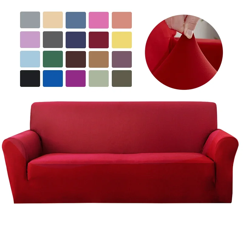 Solid Color Elastic Sofa Covers for Living Room Stretch Slipcover Armchair Couch Cover Corner L Shape Sectional Sofa Protector