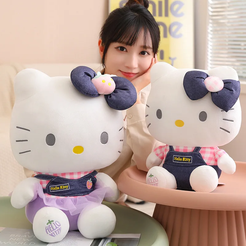 New Sanrio Kawaii Hello Kitty Plush Toys Pillow Doll Stuffed Animal Plushies Home Decoration Children's Birthday Toys Gifts