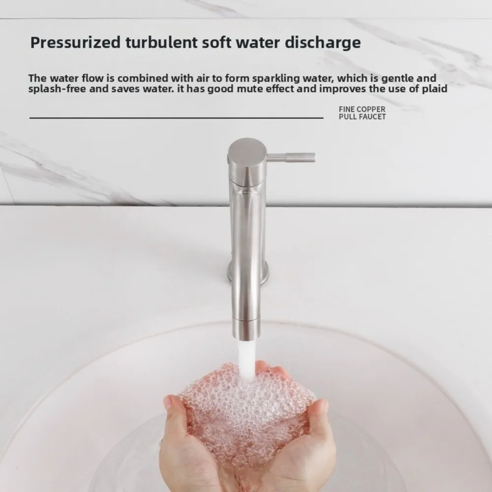 

Смеситель для раковины, смеситель для раковины в ванной комнате, монтируемый на палубе, с одной ручкой, кран для воды из нержавеющей стали, поворотный переключатель, смеситель для ванной комнаты с защитой от утечек