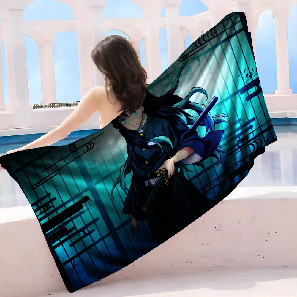 أنيمي Muichiro T-tokito كبير ستوكات مناشف الشاطئ منشفة سريعة الجافة الرمال مناشف الشاطئ بركة منشفة للسفر حمام سباحة اليوغا #2