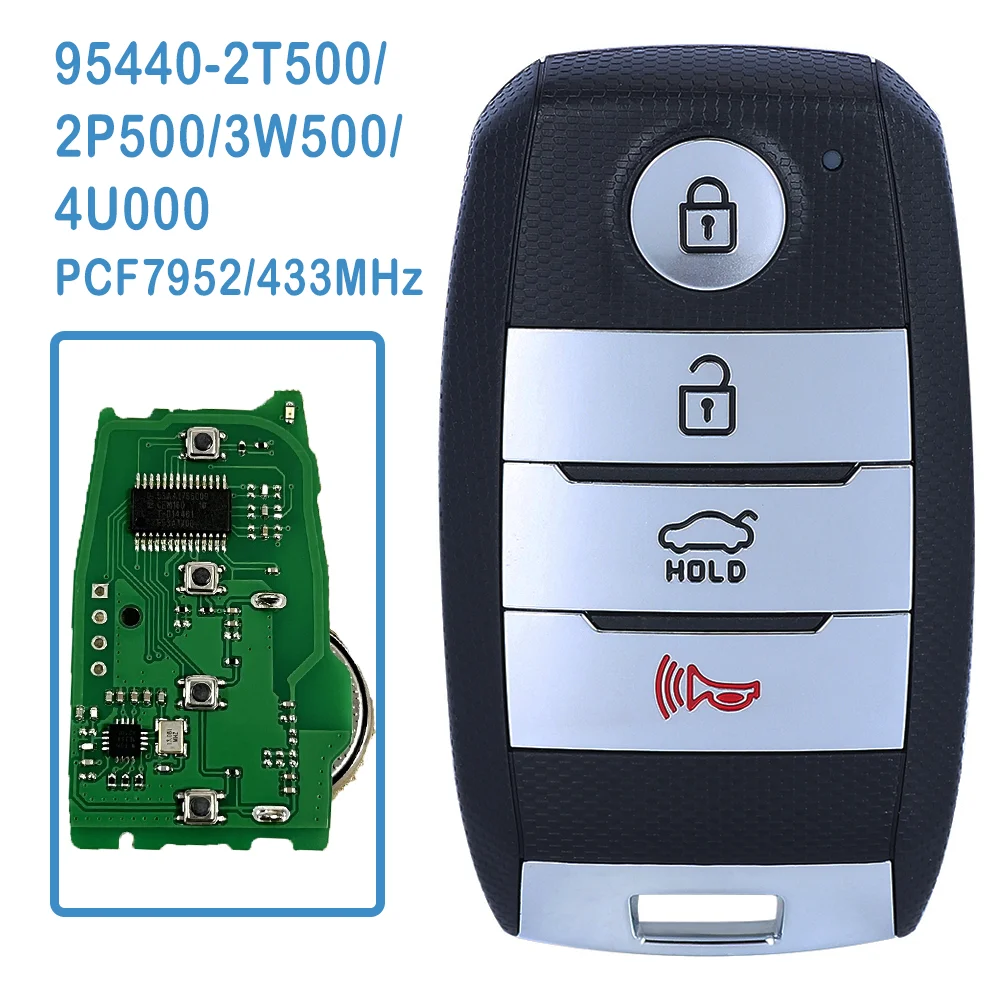 

95440-2T500 95440-2P500 95440-3W500 95440-4U000 Auto 4B Smart Key 433MHz PCF7952 Chip SY5XMFNA433 Car Key For KIA Optima 14-15