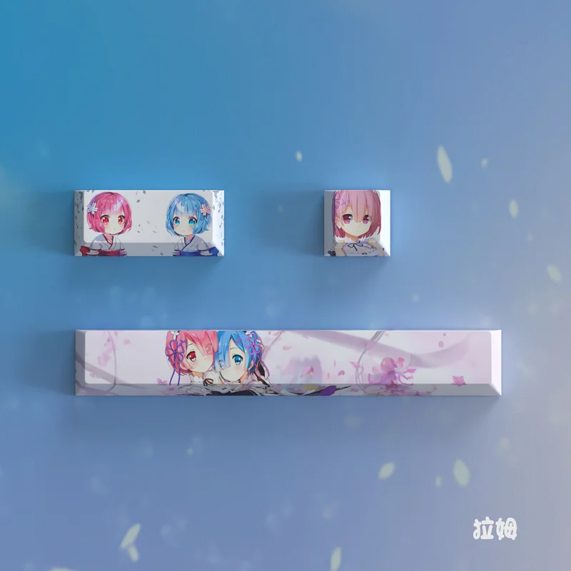 Re:Zero-début la vie dans un autre monde Anime Rem thème Keycaps clavier mécanique cerise PBT personnalisé Keycaps mignon dessin animé cadeaux