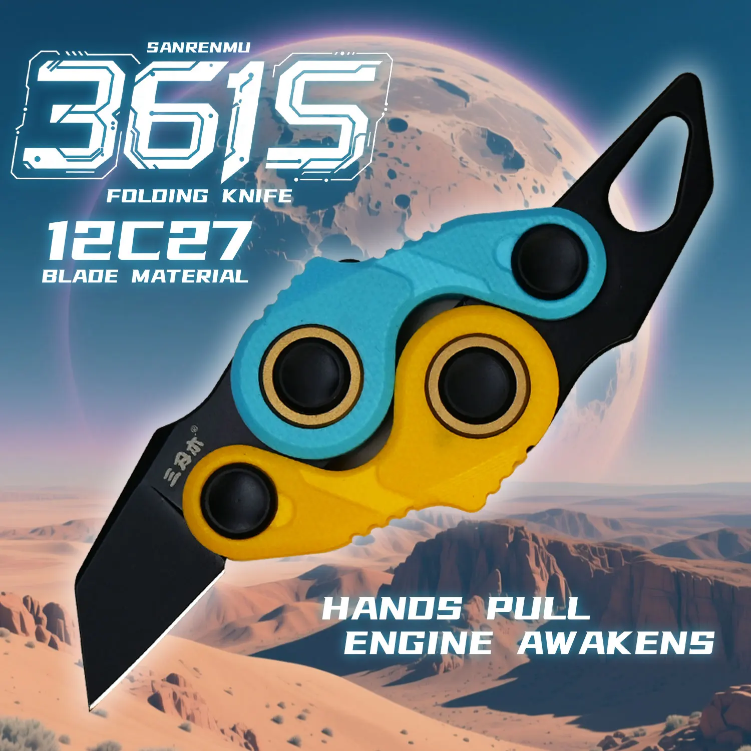 sanrenmu-361s-ポケットナイフ-フィジェットコレクション-ギフト-12c27ブレード-アウトドア-キャンプ-デイリーedc-ポータブル-高級ミニ折りたたみナイフ