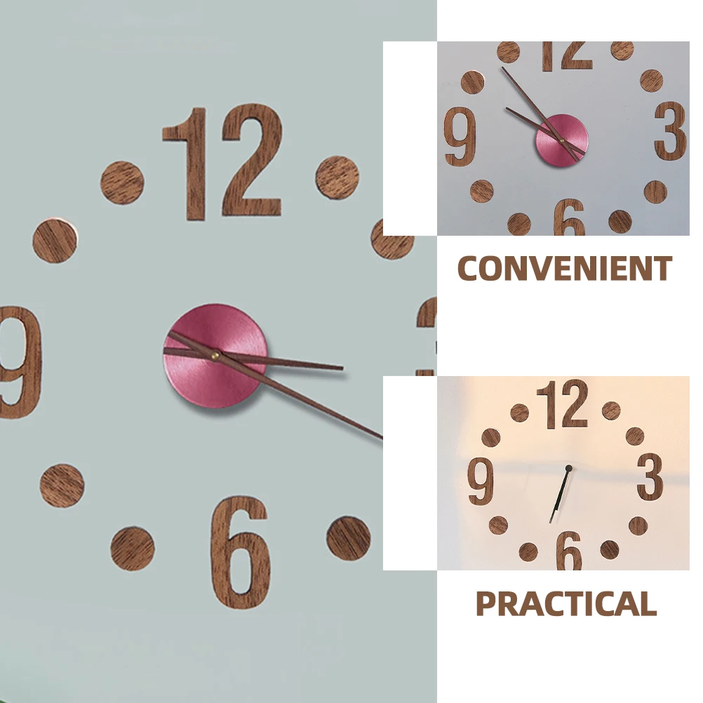 Números de reloj Digital DIY, Material de madera redondo de 12 pulgadas, accesorios de manecillas de movimiento silencioso, Kit de números de reloj, números de pared para el hogar