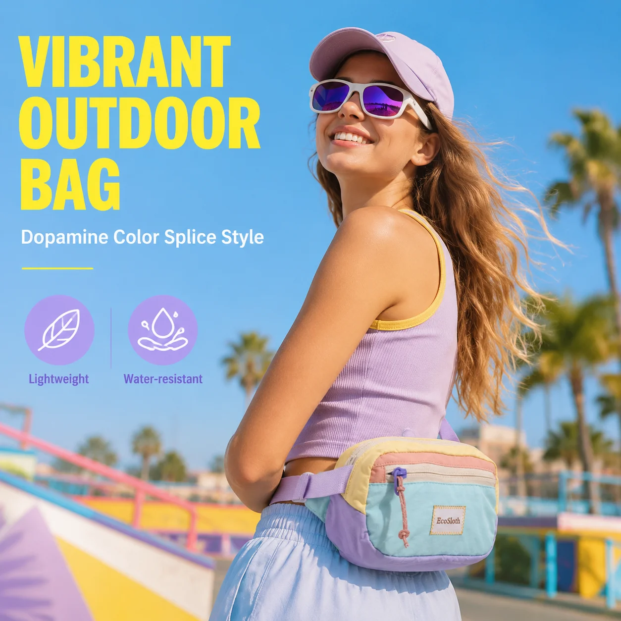 ecosloth-foldable-crossbody-waist-pack-unisex-water-resistant-nylon-chest-pack-lightweight-outdoor-sports-waist-pack