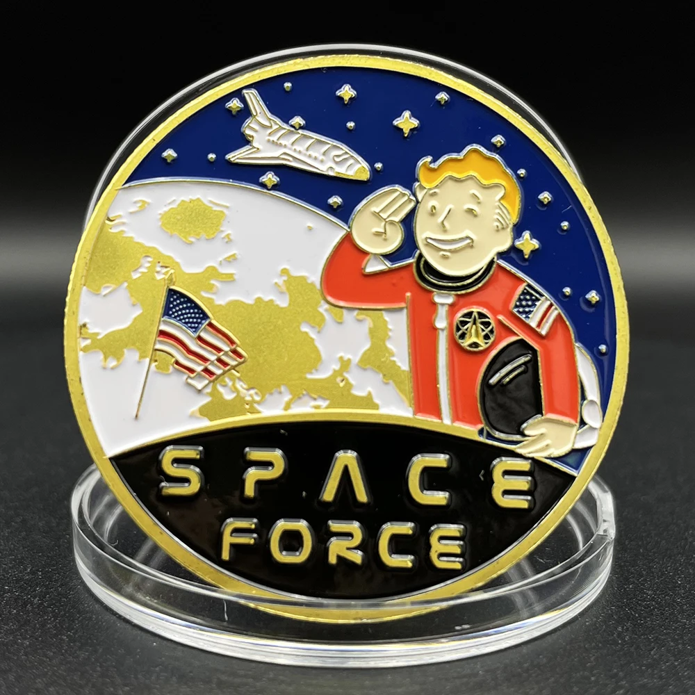 United States Space Force Challenge Coin Salute To Astronauts Gold Coin Brave Exploration Universe Badge