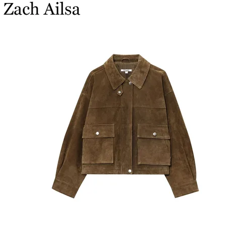 Imagen 1 del producto Otoño nueva ropa de mujer retro dulce fresco moda urbana chaqueta de piloto de terciopelo de cuero de alta gama