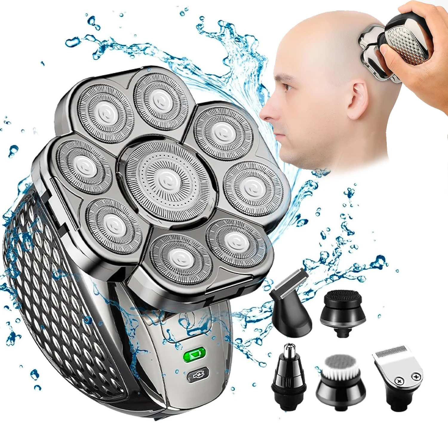 

Multifunctional 9D Electic Shavers Rotary Electric Razor Rechargeable Nose Hair Trimmer Waterproof Bald Trimmer Shaving Machine