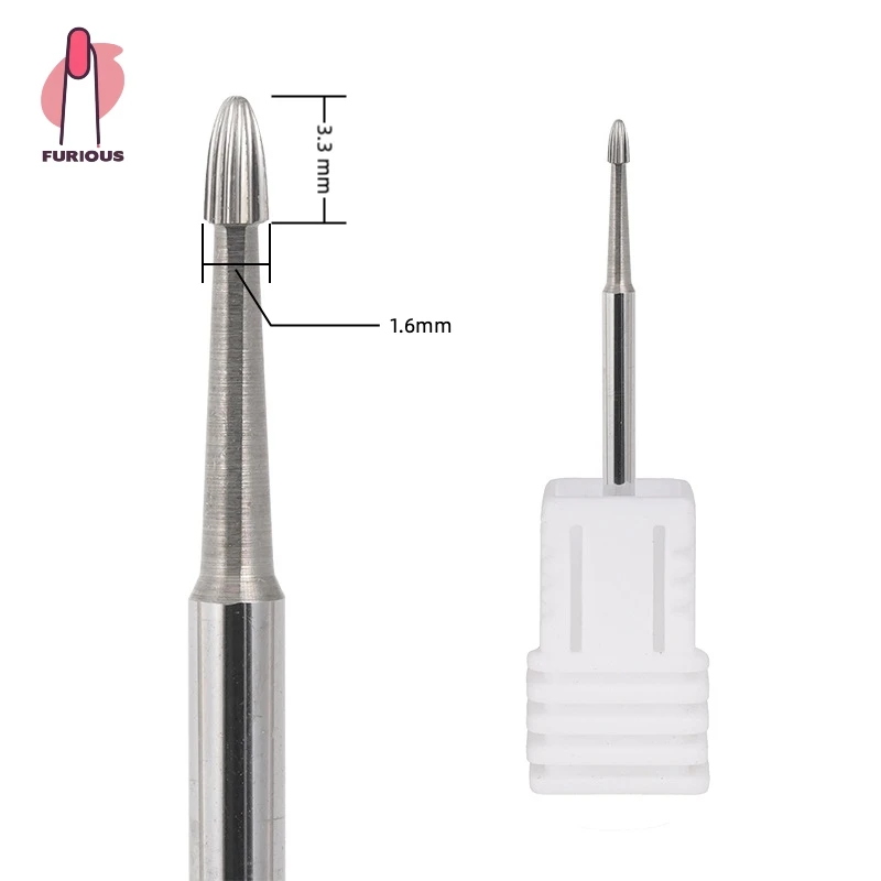 3/32'' Cuticle Clean Nail Drill Bit Professional Carbide for Cuticle Dead Skin Nail Prep Salon Two Way Rotate Snake Head