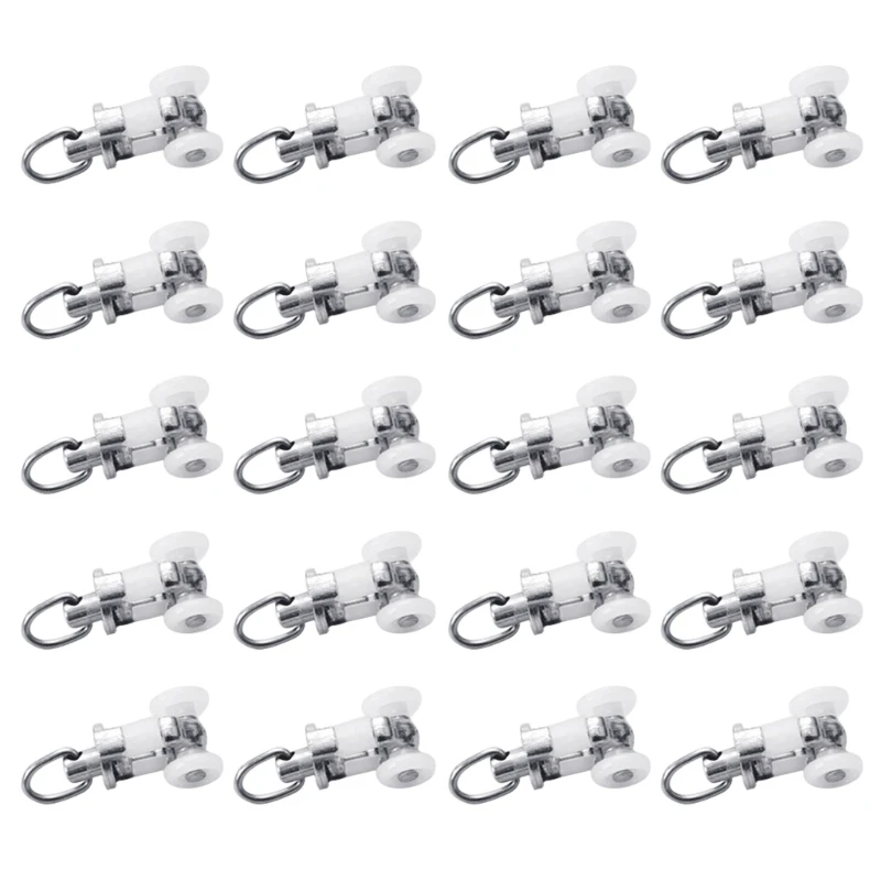 20pcs Curtain Runners 360 Degree Rotating Rollers Quiet For Bedrooms And Conference Room Aluminum/Plastic Option