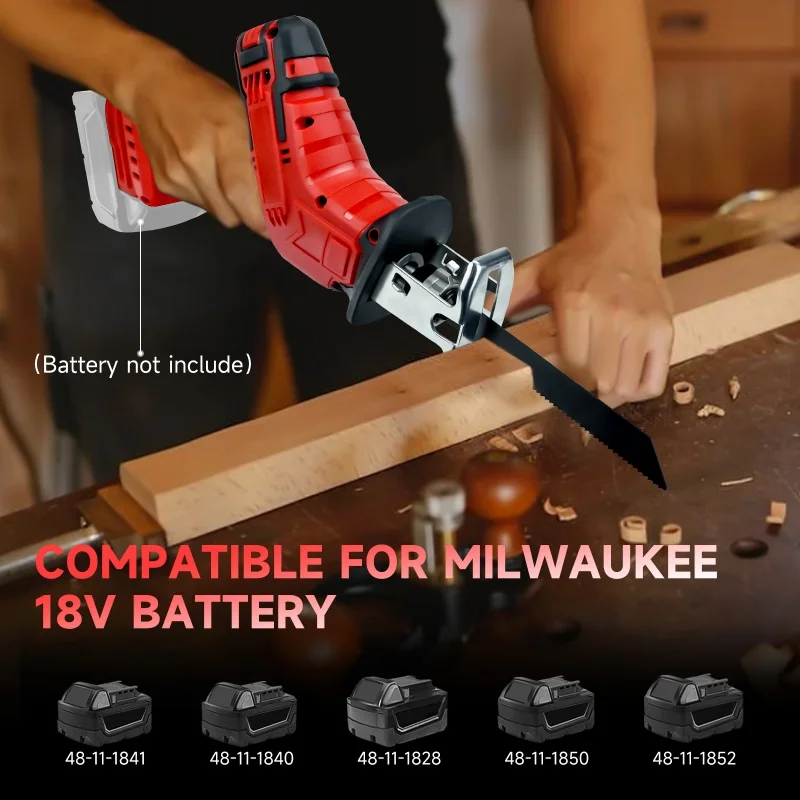 

NEW Electric Reciprocating Saw Electric Handheld Cutting Saw with Saw Blades Jigsaw Chainsaw Tools Fit Milwaukee 18V Battery Pin