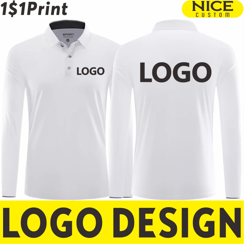 Quick-drying Long Sleeve Polo Custom Logo Men Women Sports Lapel Tops Embroidery Personality Design Casual T-shirt Print Pattern