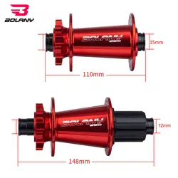 BOLANY Bicycle Thru Axle BOOST Hub 15*110mm MTB Bike Hub NBK 5 Sealed Bearing 32 Holes Disc Brake Front/Rear Bicycle Hub