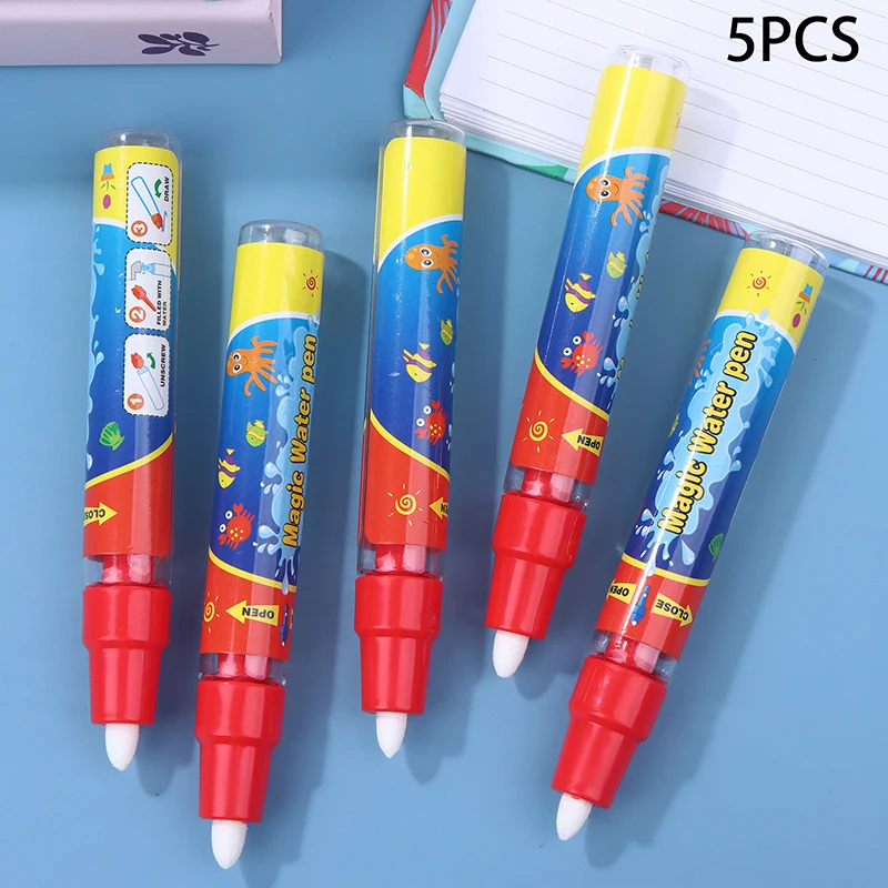 Stylo de dessin à l'eau magique, 5 pièces, jouet pour peinture pour enfants, tapis d'écriture à l'eau, stylo pour gribouillage, outil de remplacement, jouet éducatif pour enfants