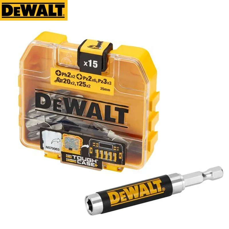 DEWALT 마그네틱 스크루드라이버 보관 세트, 드라이버 드릴 비트, 25mm 전동 공구 액세서리, 16 세트, DT71511, DT70522