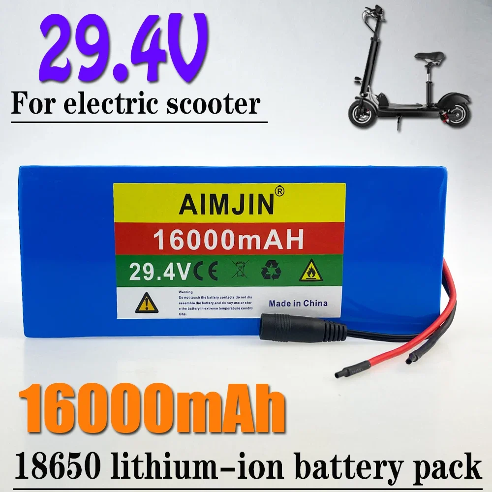 

7S5P 29.4V 16000mah 18650 Li-Ion Batteries Pack Built-in Smart BMS for E-Bike Unicycle Scooter Wheel Chair with 29.4V 2A Charger