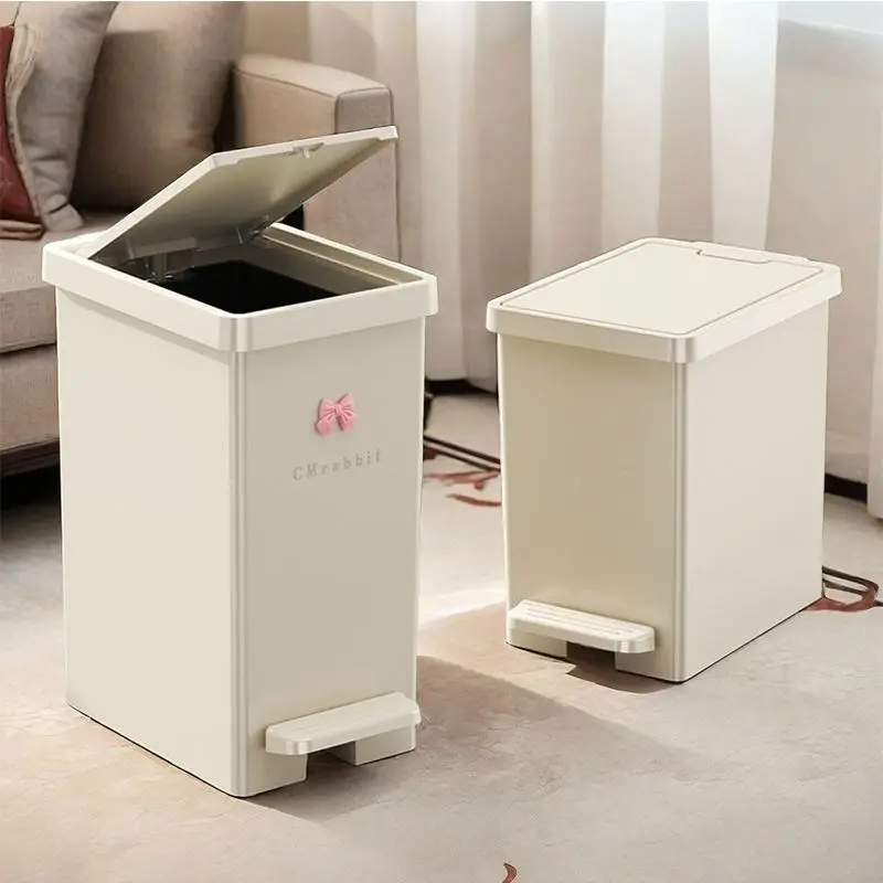 

Home Use Foot Pedal Tra Can Large Capaci Toilet Living Room Luxury Pr Cover Kitchen Waste Bin Fly Cleaning Tool