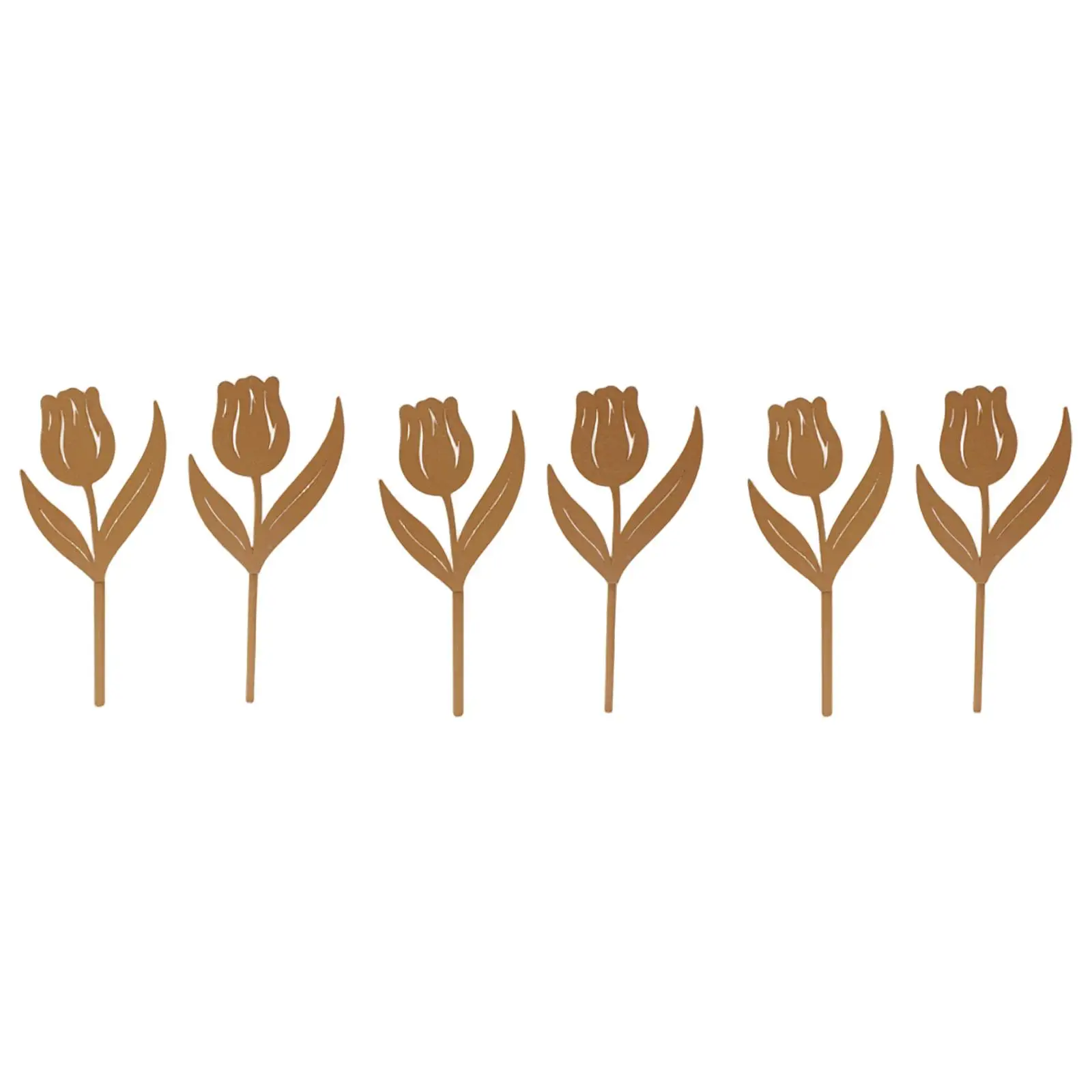 

6x Metal Tulips Flower Stake Lawn Decorative Sign Creative Stylish Holiday
