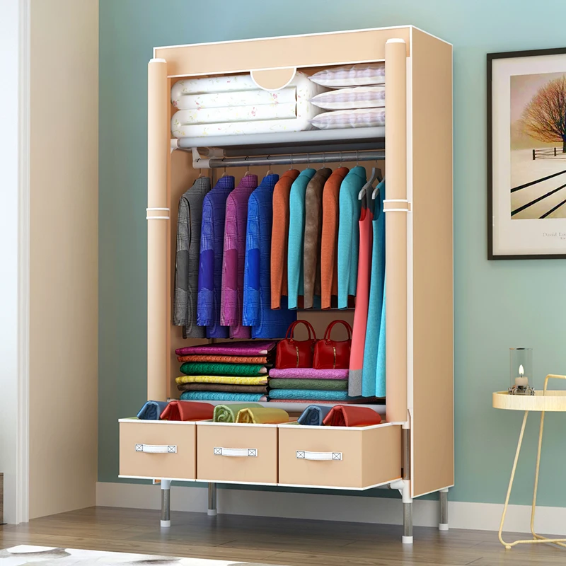 Wardrobe Double Person Cloth Wardrobe Simple Armoire 19MM Bold Firm Fashion Storage Cabinets