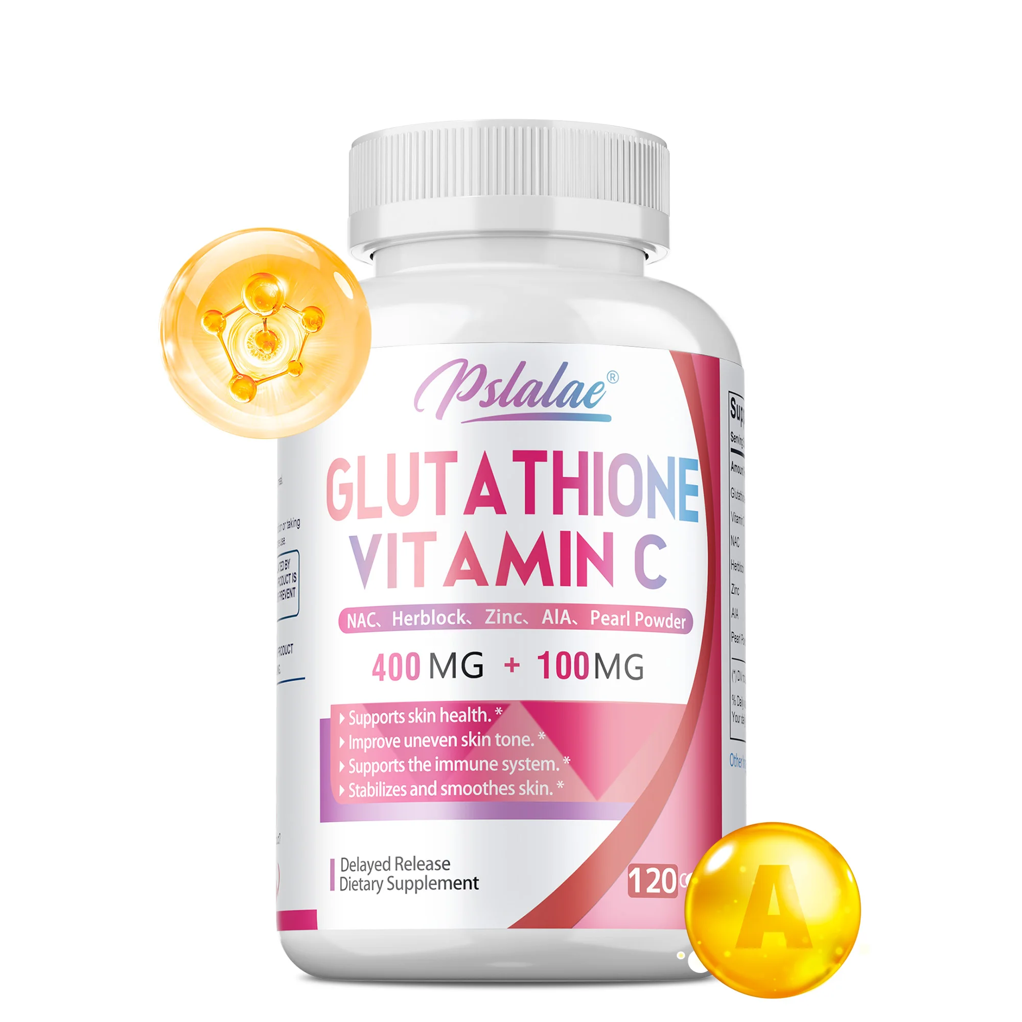 

Glutathione & Vitamin C Supplement - Improve Dull Skin Tone, Promotes Collagen Production,Smooth and Firm Skin, Increases Energy