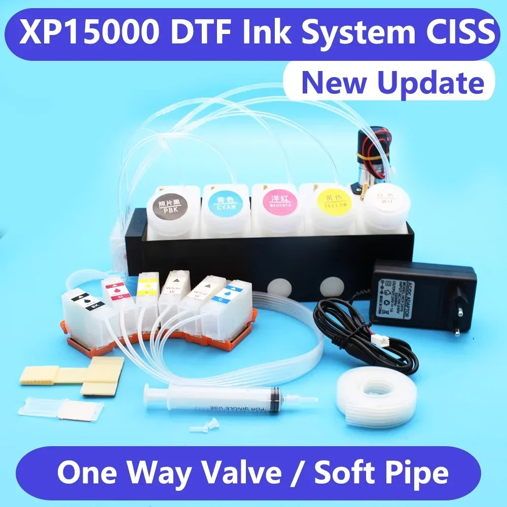 XP-15000 DTF CISS Kit For Epson XP-15000 DTF Continuous Ink Supply System White Ink With Stirrer Mixer Bulk Ink Tank With Holder