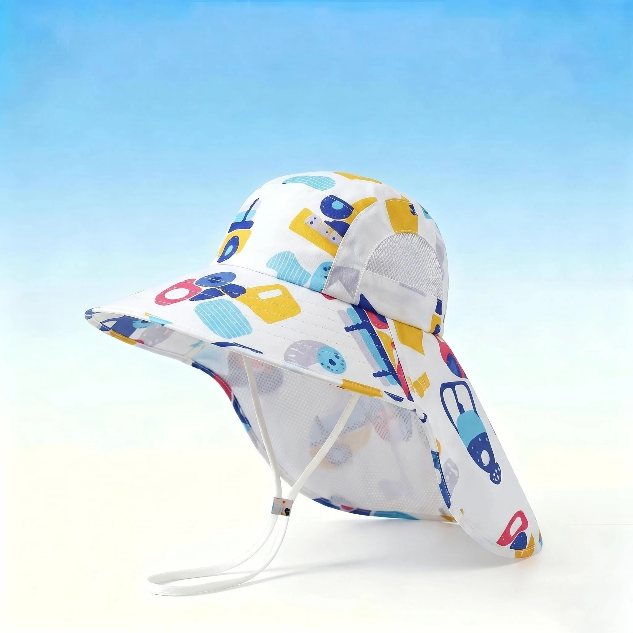 

Children's cartoon pattern sun hat with brim for boys and girls, summer sun protection and shade fishing hat