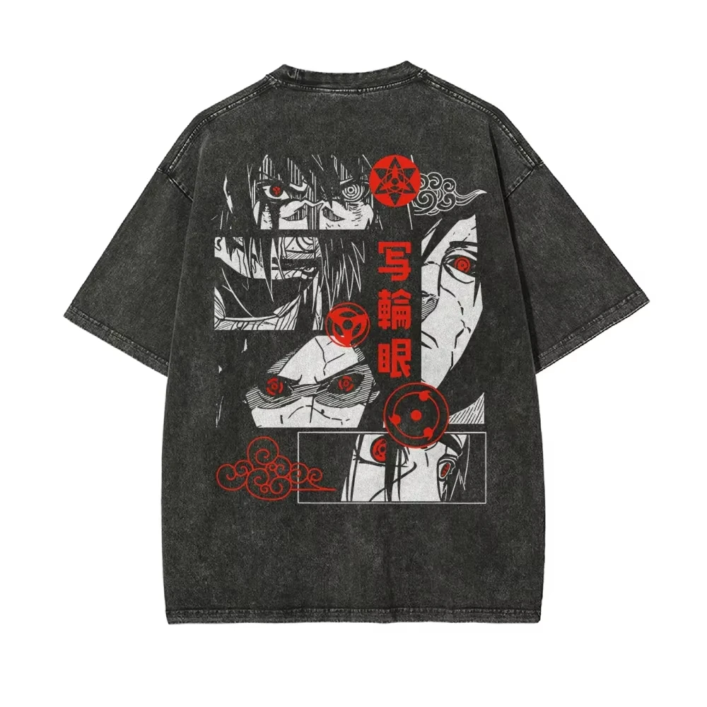 

2026 new Original Subculture style vintage washed T-shirt with Death Note anime pattern print. Loose pure trendy street style.