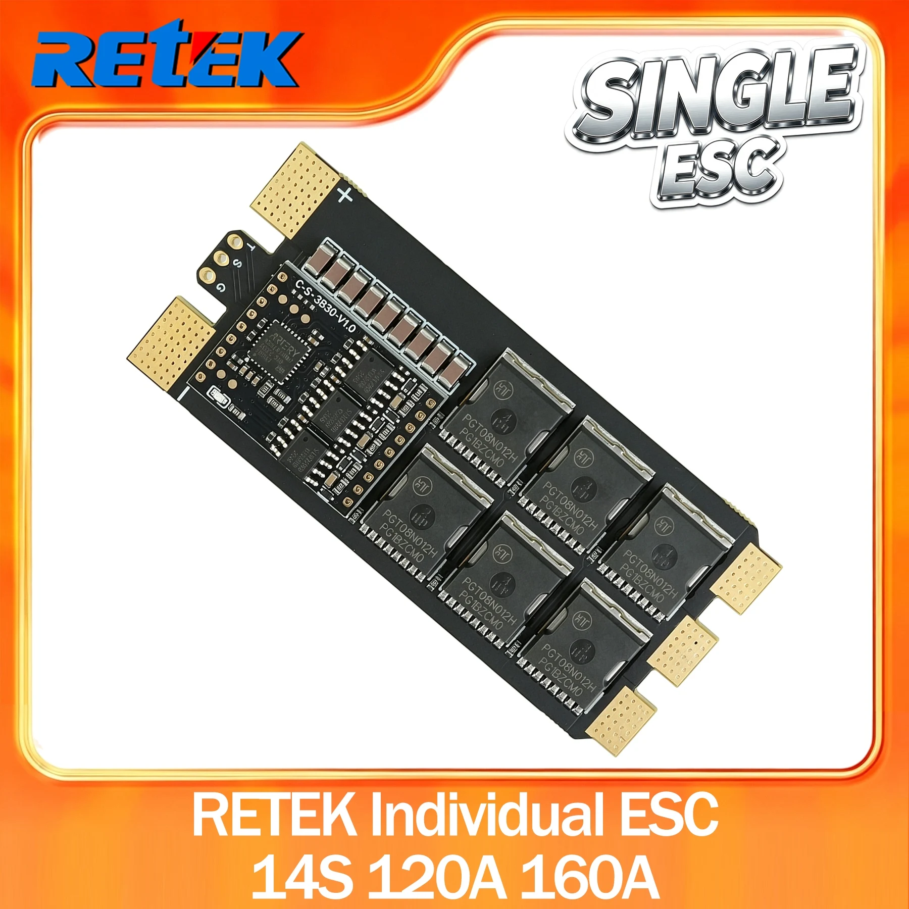 Retek 120A 160A Single ESC BLHeli_32 / AM32 14S Brushless Support DShot600 PWM Heavy-Lift FPV Drone Quadcopter