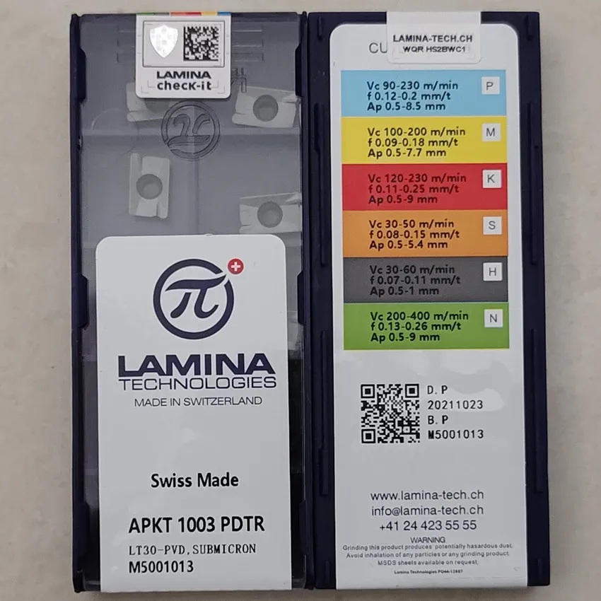 APKT1003PDTR LT30/APKT100308PDTR LT30/APLX1003PDTR LT30 APKT1003 APKT100308 APLX1003 LAMINA CNC carbide inserts 10pcs/box