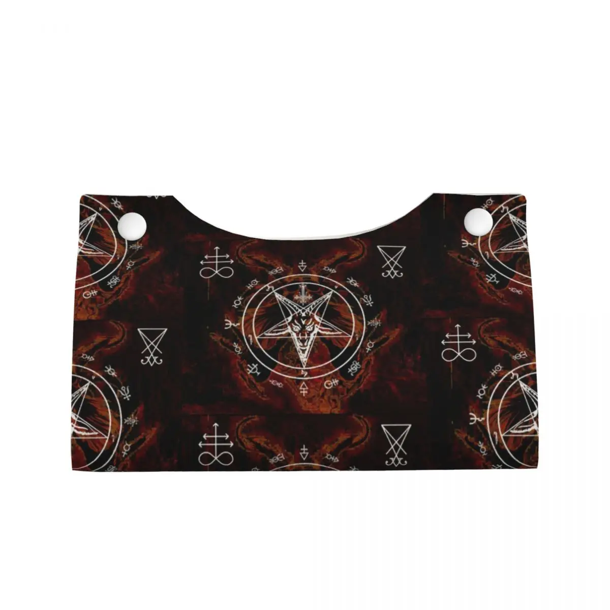 Custom The Occult Of Baphomet Tissue Box Cover Rectangular PU Leather Devil Satanic Facial Tissue Box Holder for Bathroom Toilet